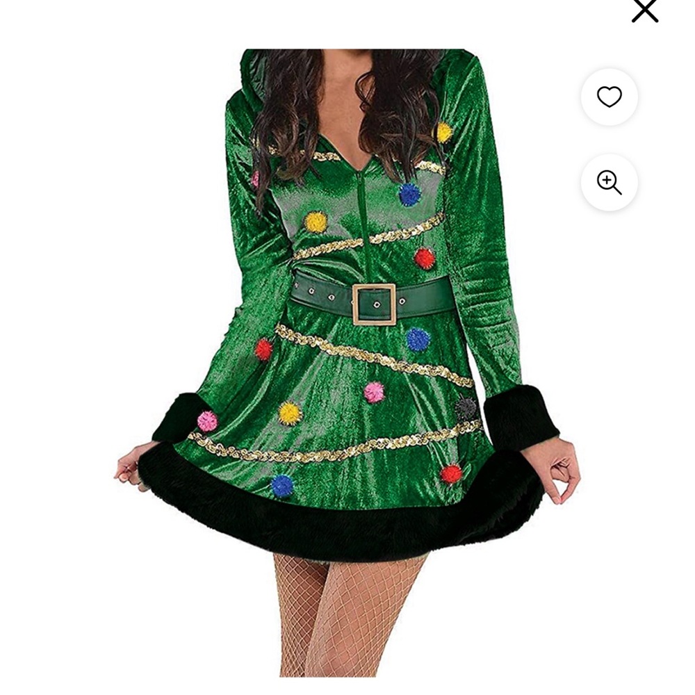 Sexy Christmas Tree hoodie dress